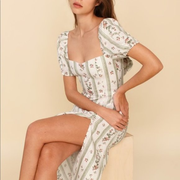 Reformation Denver Linen Dress in Heath *NEW* - Picture 2 of 6